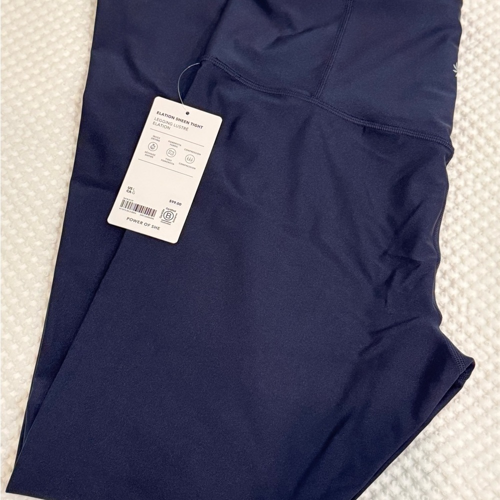 Athleta ELATION ULTRA HIGH RISE SHEEN LEGGING- 7/8 length - navy sheen